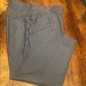 Ann Taylor Curvy Fit Chambray Polka Dot Ankle Pants